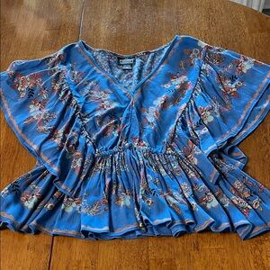 Angie Blue Floral Blouse